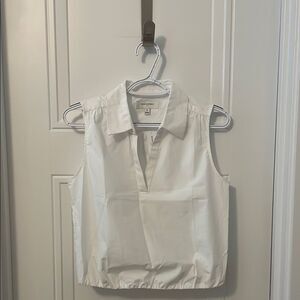New Banana Republic Factory Poplin Collared White Top